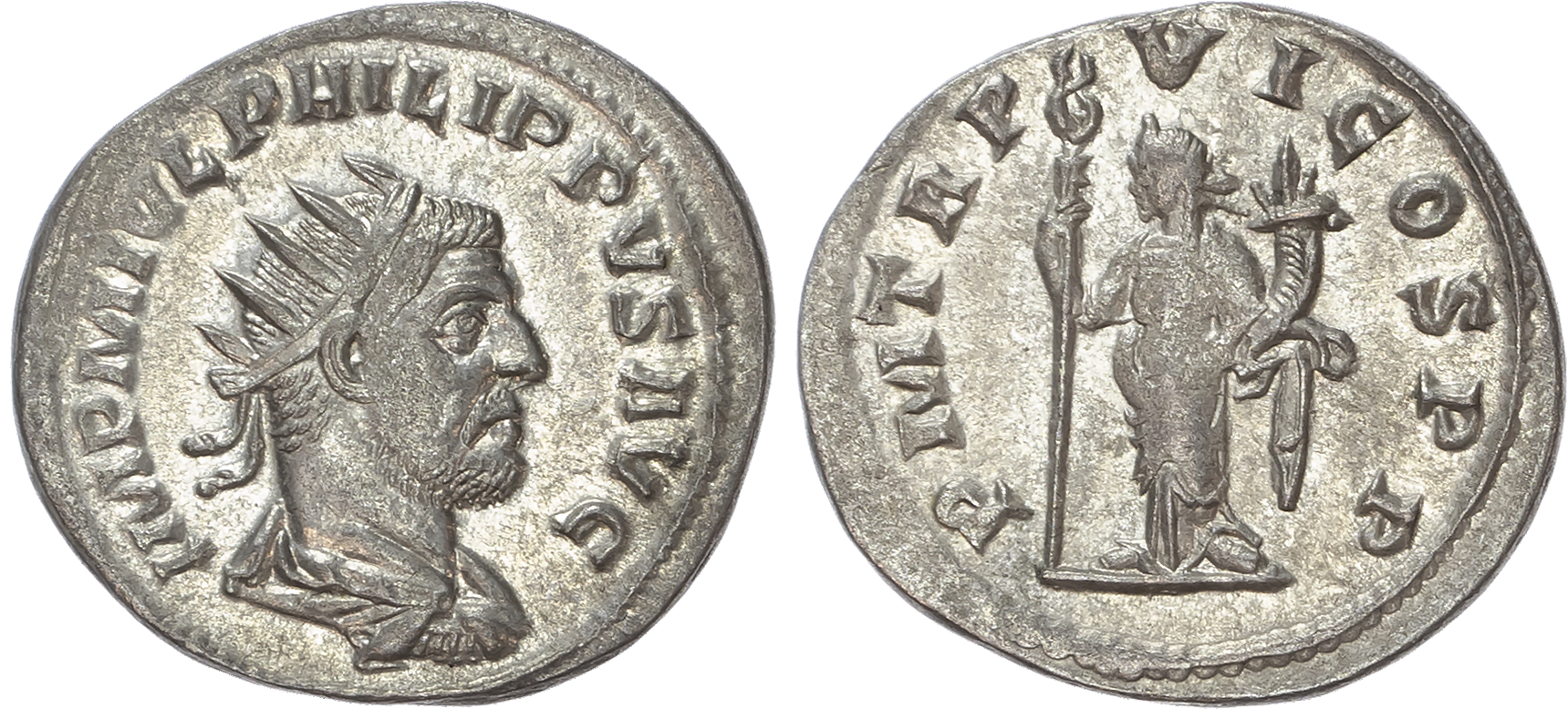 Philip I (AD 244-249) AR Antoninianus, Antioch, AD 249, 3.48g. 