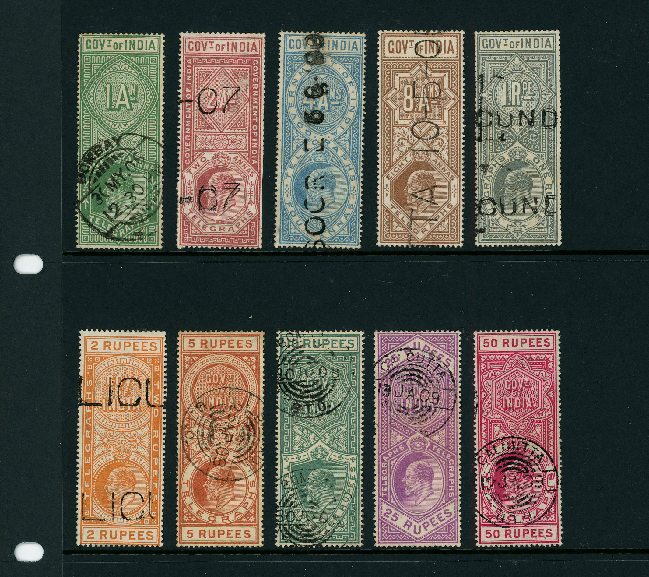 Telegraphs. 1904 1a - 50r set of ten all good...