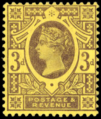 1890 3d purple on orange Jubilee with RPS certificate (1963) fine o.g. SG 204 