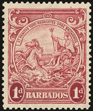 BARBADOS SG 249 1938-47 1d RED PERF 13½x13 U/M