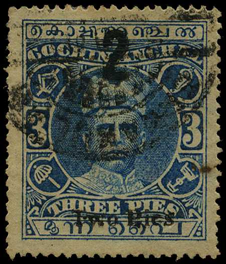 1929 2p on 3p blue, surcharged with Type 15....