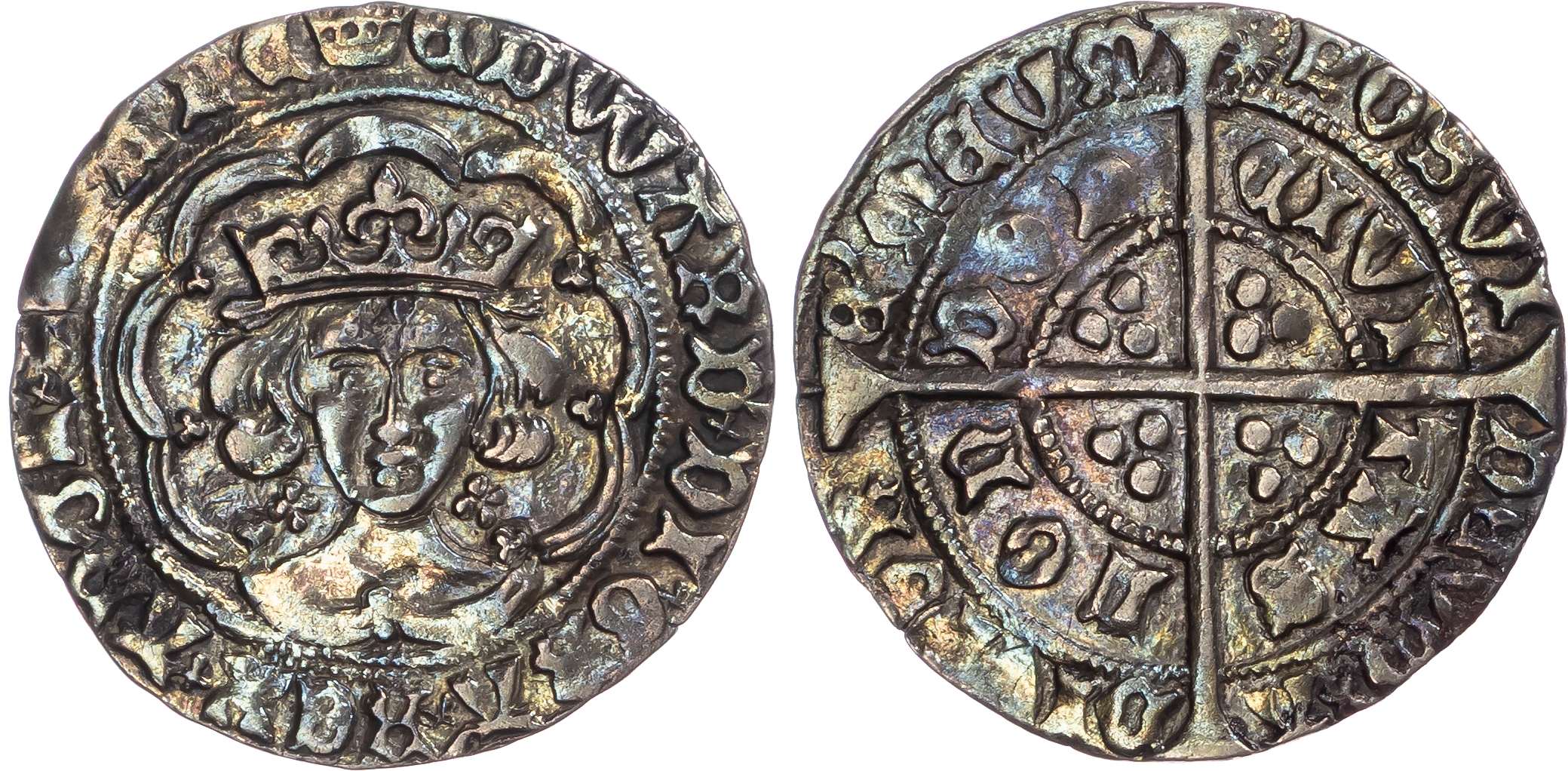 Edward IV (First Reign, 1461-1470), AR Groat, Light Coinage (1464-1470), Class VIII, Tower (London) mint, mm. crown/sun.