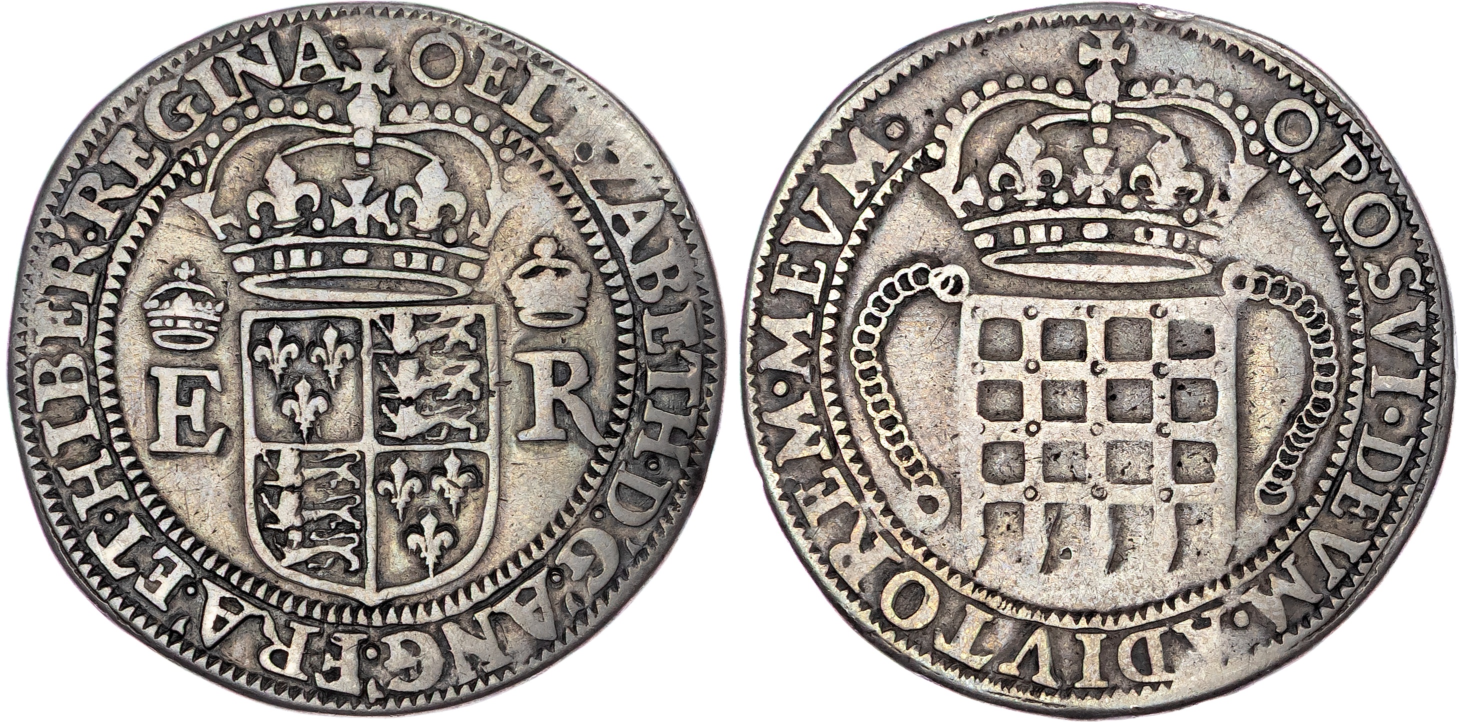 Elizabeth I (1558‐1603), AR Four Testerns, East India Company, ‘Portcullis’ money, Tower (London) mint, mm. O (1600).