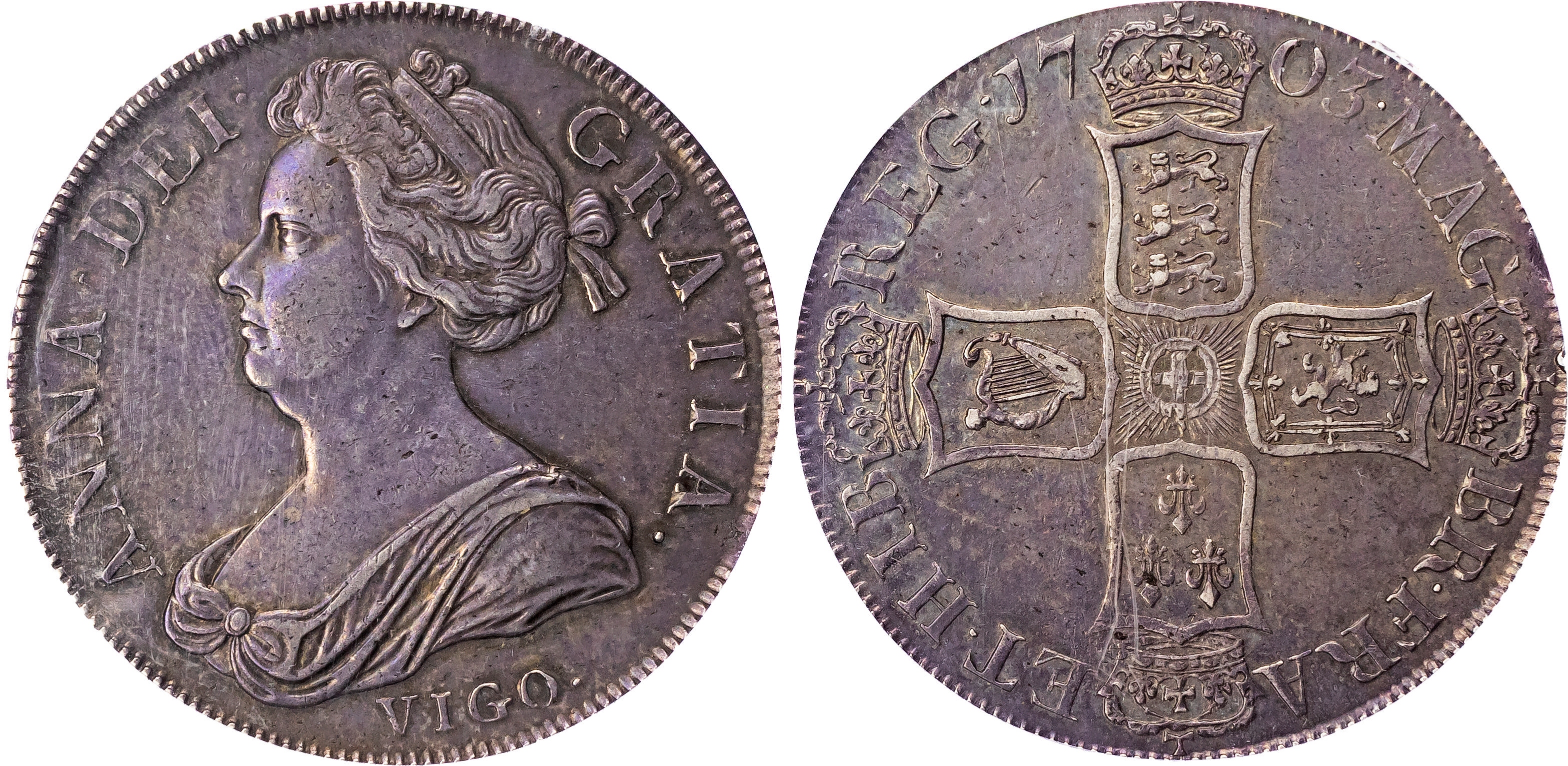Anne (1702-14), 'Vigo' Crown, 1703. 