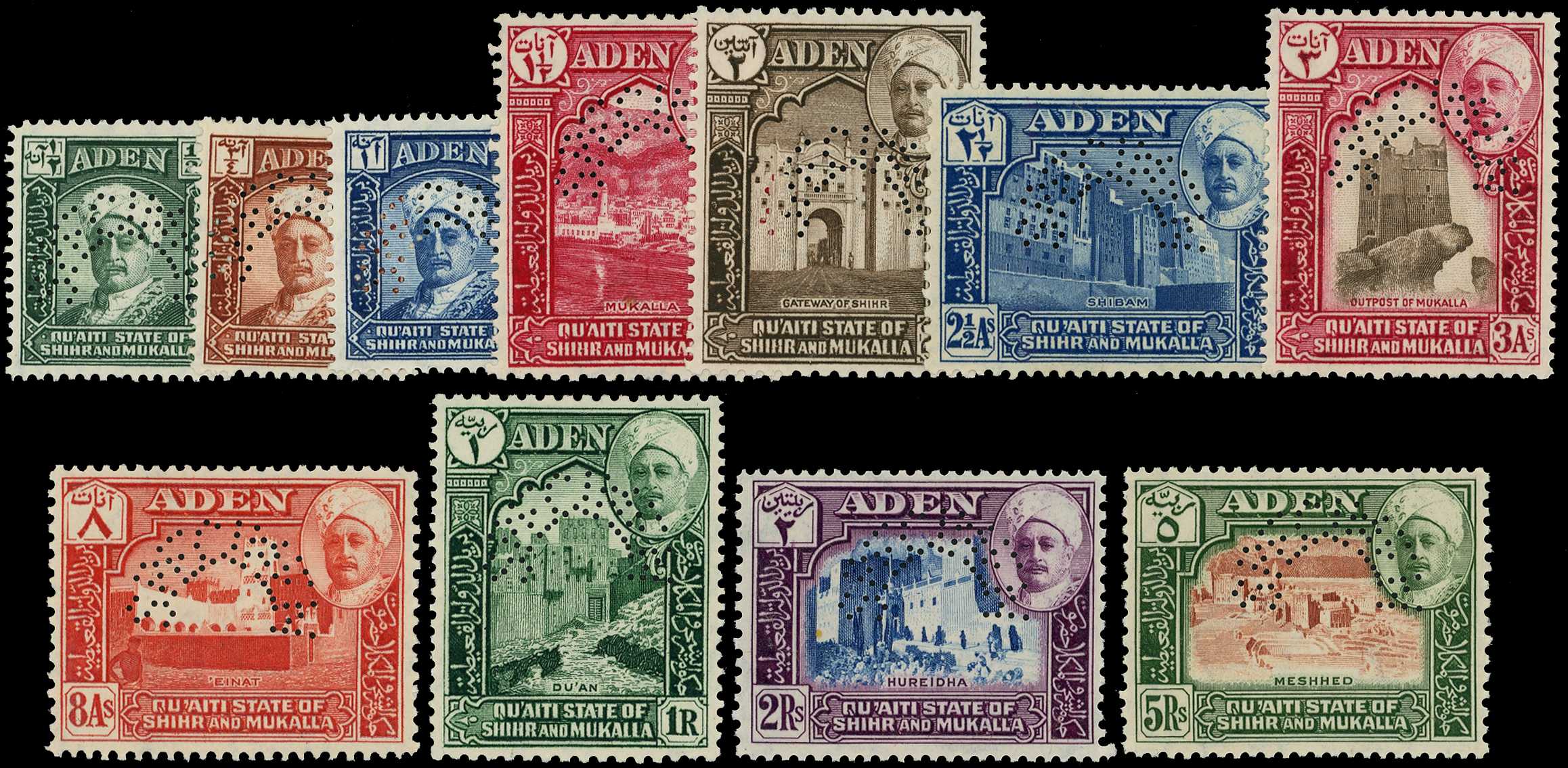 1942 set of eleven perforated SPECIMEN Type...