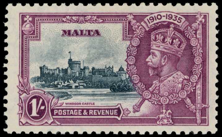 1935 1s slate and purple Silver Jubilee...