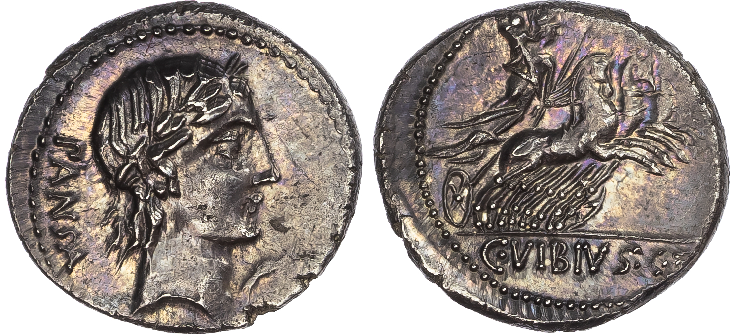 C. Vibius C. f. Pansa (90 BC) AR Denarius, Rome, 4.28g. 