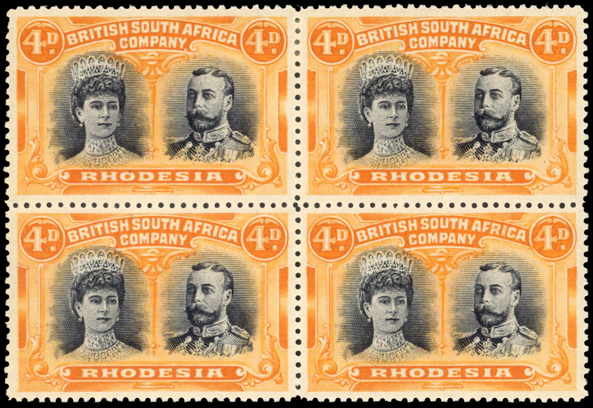 SG 140 4d black and orange block mint