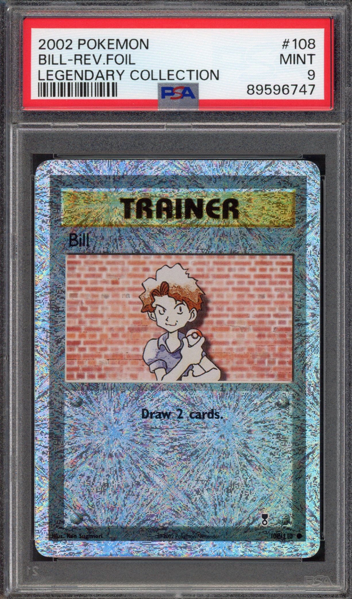 Pokémon TCG PSA 9 Bill 108 Reverse Foil, Legendary Collection