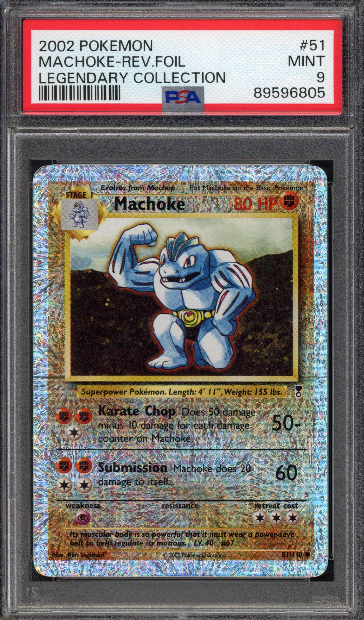 Pokémon TCG PSA 9 Machoke 51 Reverse Foil, Legendary Collection