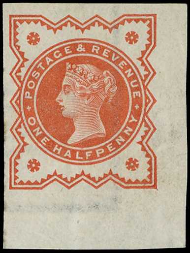 1887 ½d vermilion lower right corner...