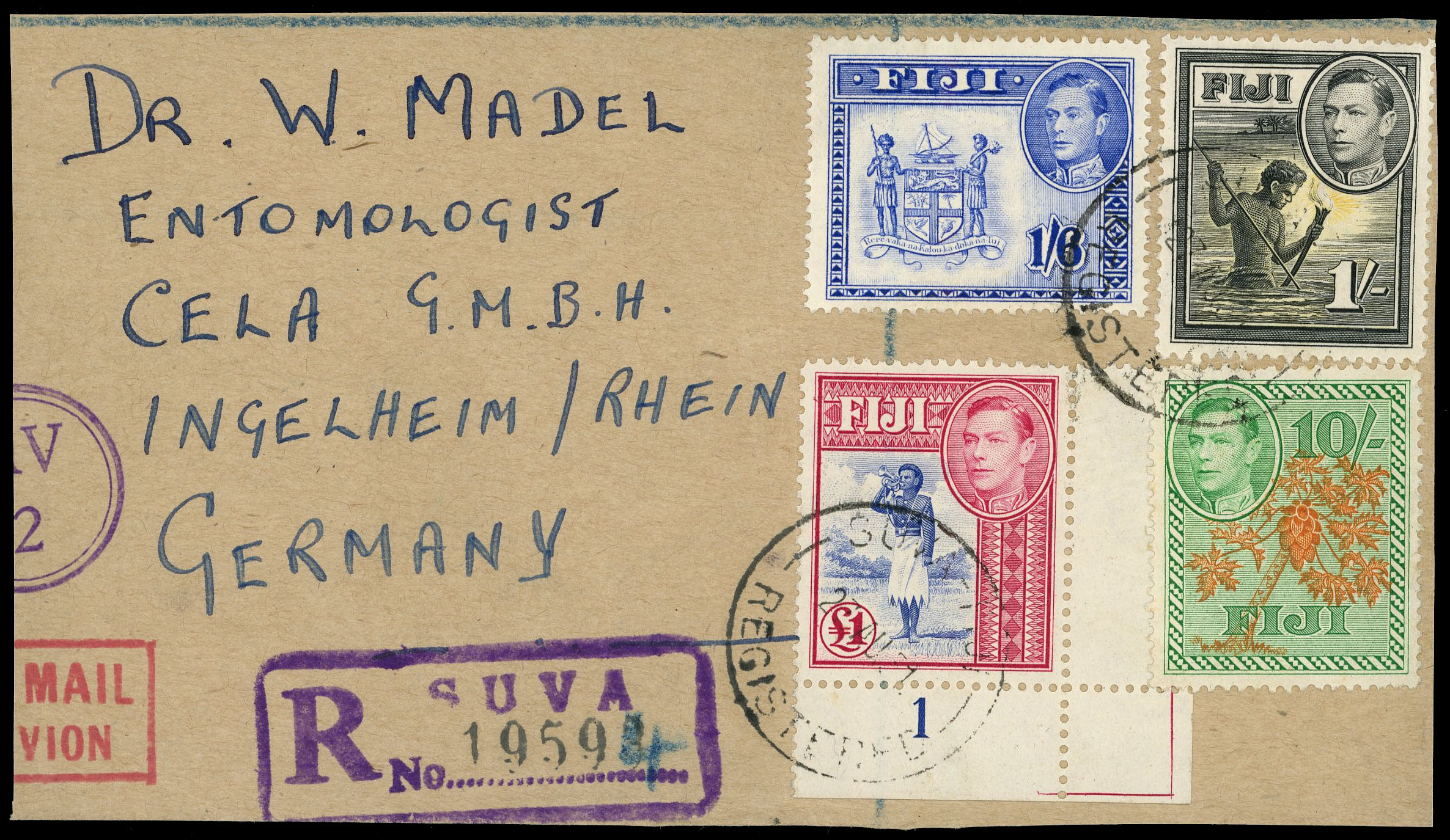 Fiji SG 266a, b piece used