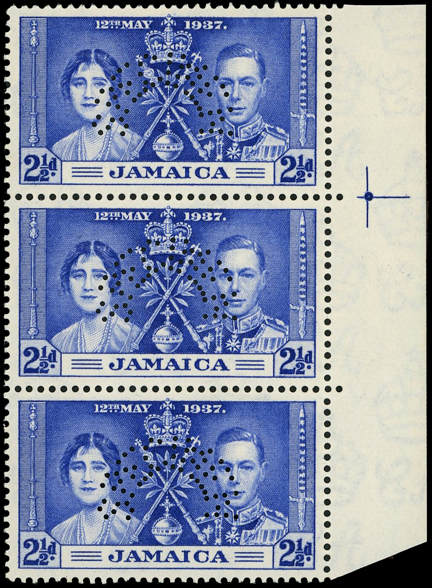 Jamaica SG 118s-120s Specimen strips