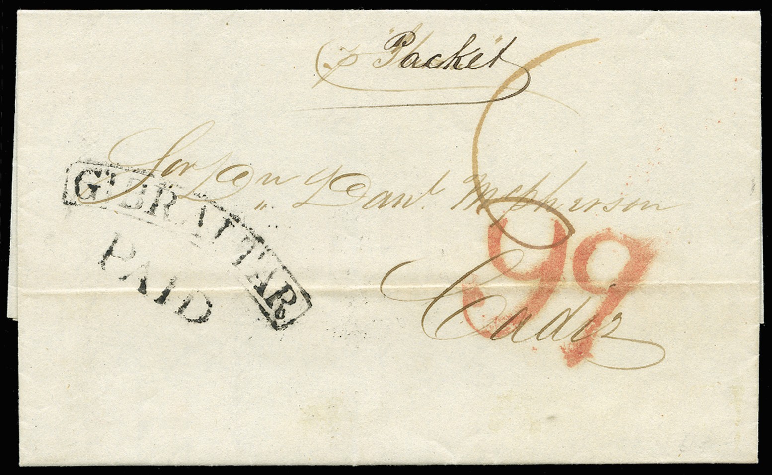 1841 (6 Sept) entire letter from Malaga to...