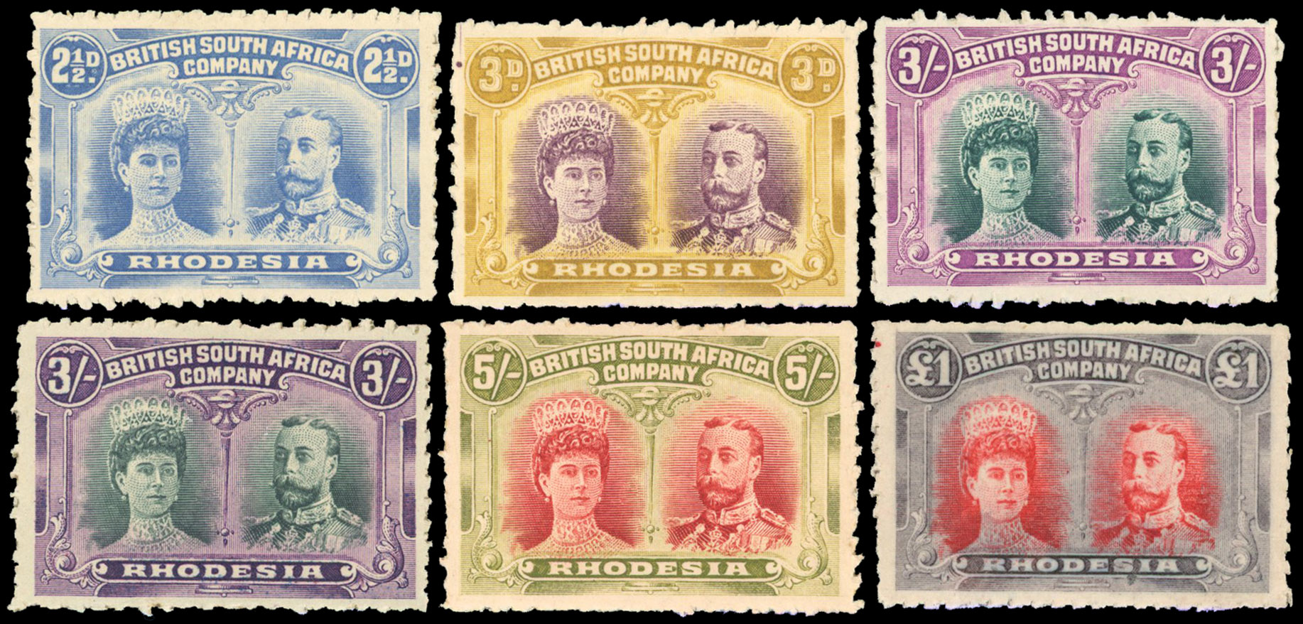 † 2½d to £1 clandestine roulettes group mint