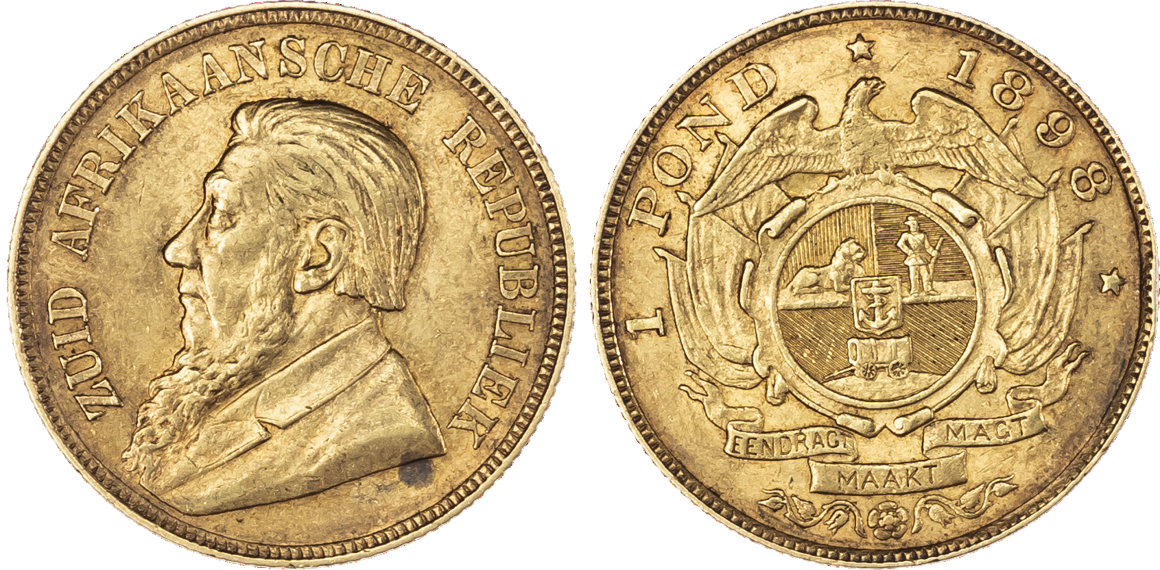 South Africa, Paul Kruger (1883–1902), gold Pond, 1898