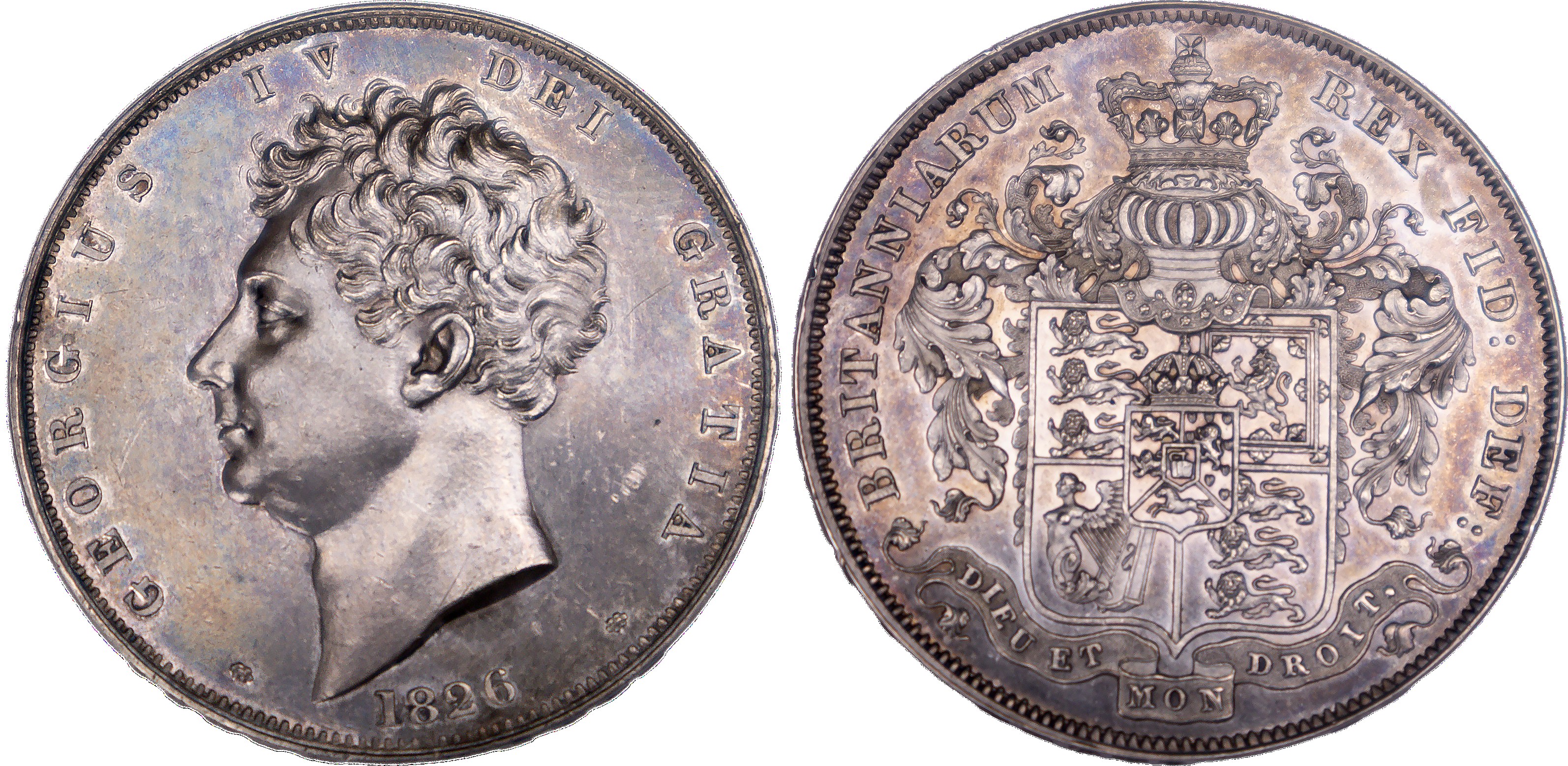 1826 George IV Proof Crown, SEPTIMO. NGC PF61