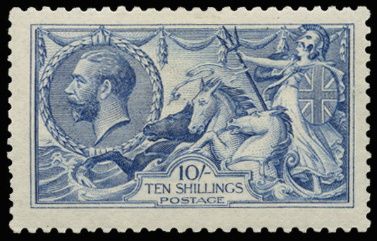 SG412 1915 10s Blue. Unused o.g. example