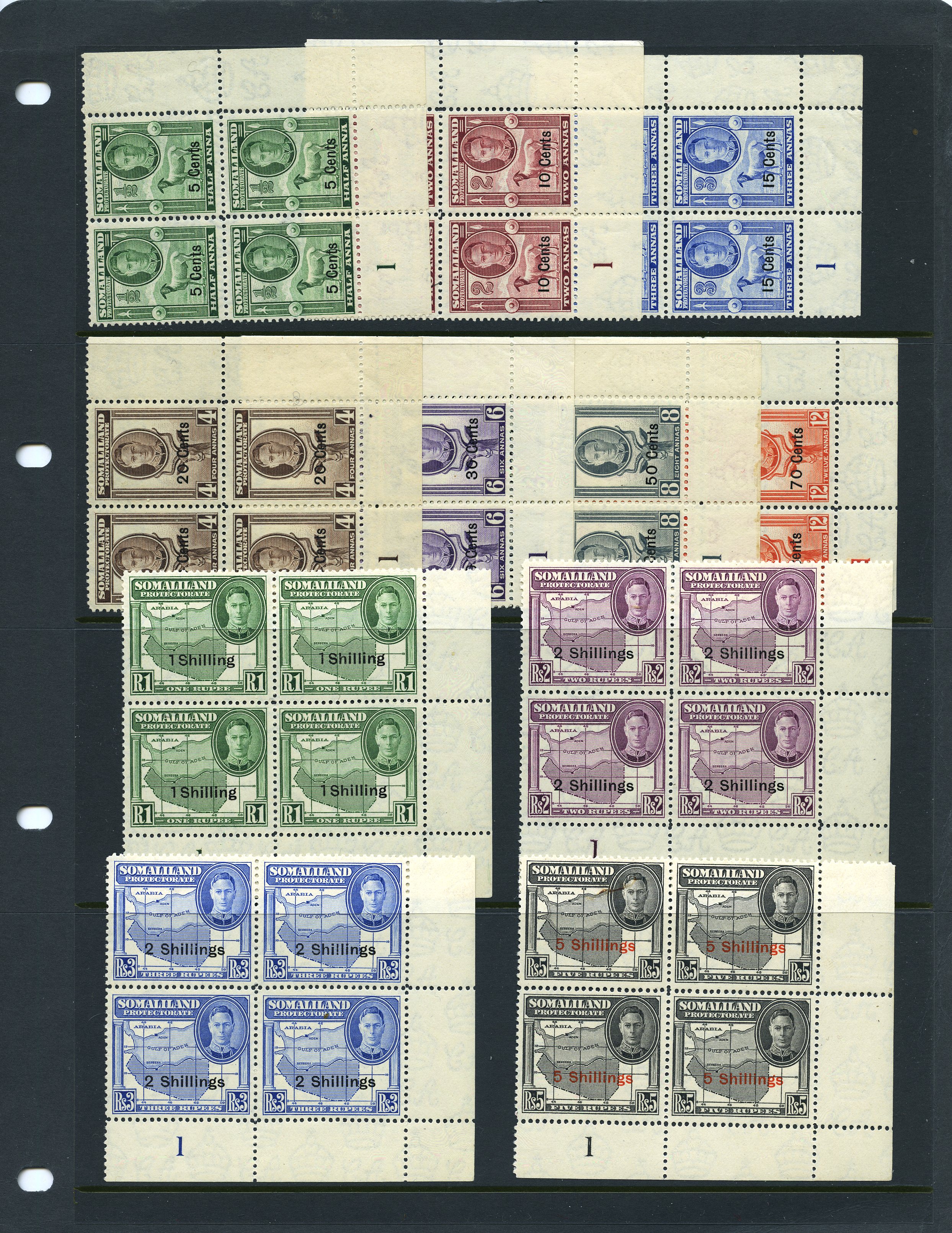 1951 surcharge set in unmounted o.g. lower...