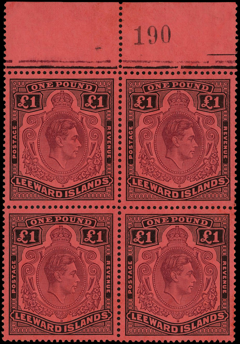 Leeward Islands SG 114af block mint