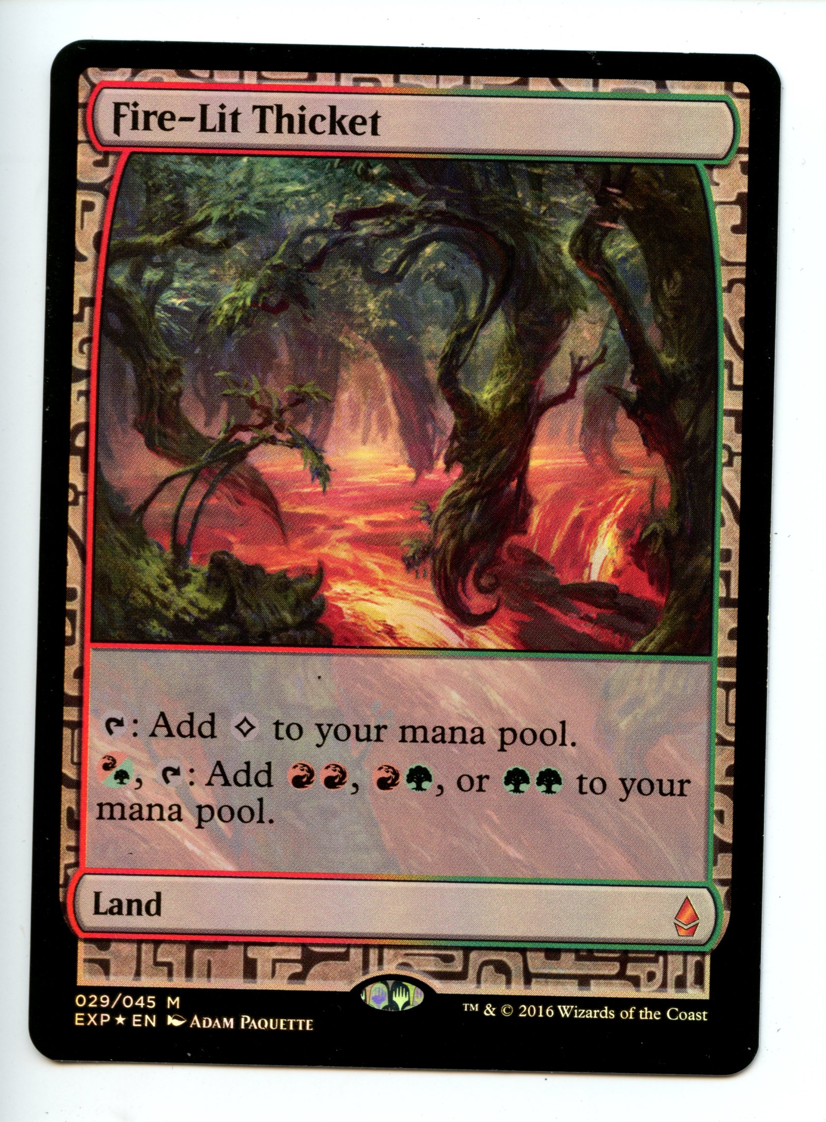 Magic the Gathering - Fire-Lit Thicket  - Zendikar Expeditions  - Lightly Played 