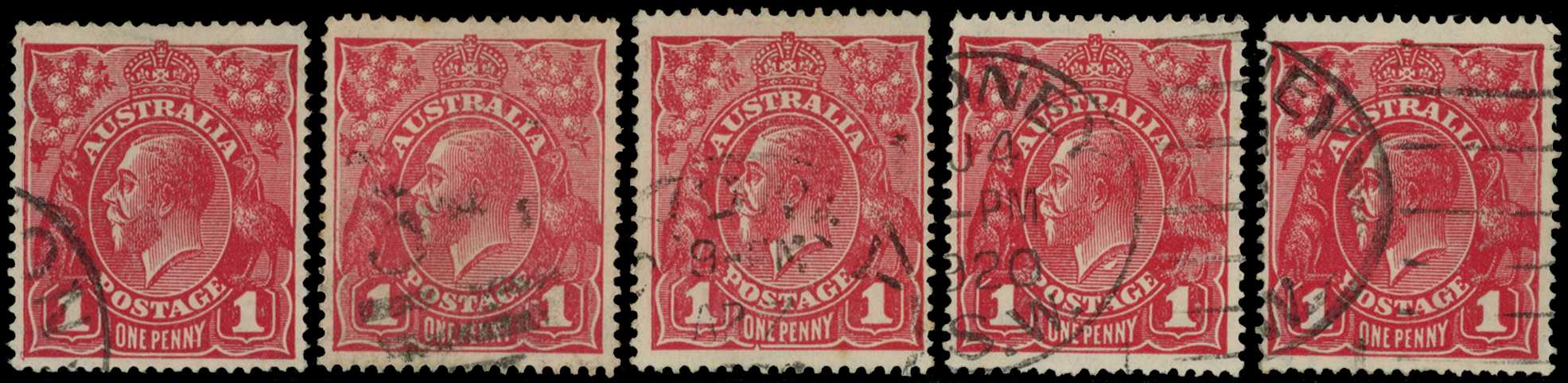 Multiple Watermark: 1918-20 1d carmine...