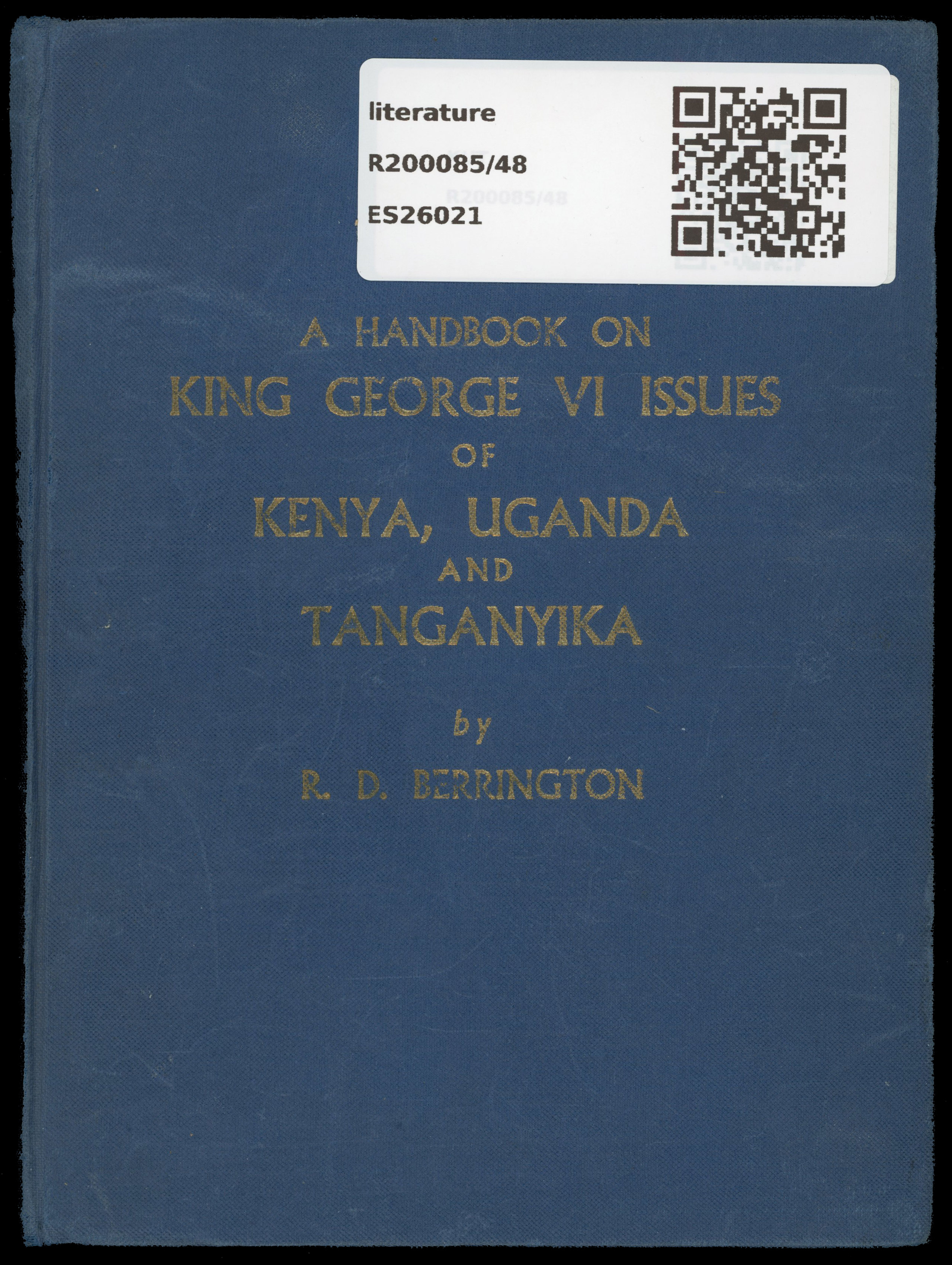 A Handbook on KGVI Issues of KUT, by R D Berrington