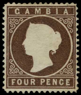 1880 4d brown, watermark Crown to left of...