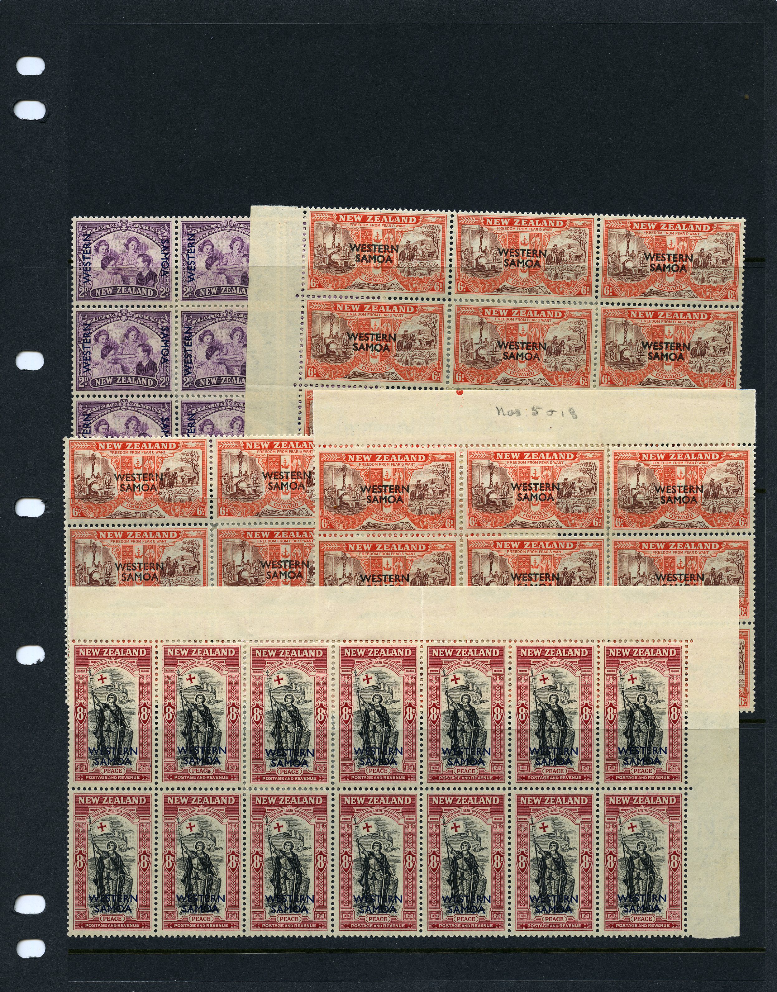 1946 Victory mint blocks with replacement...