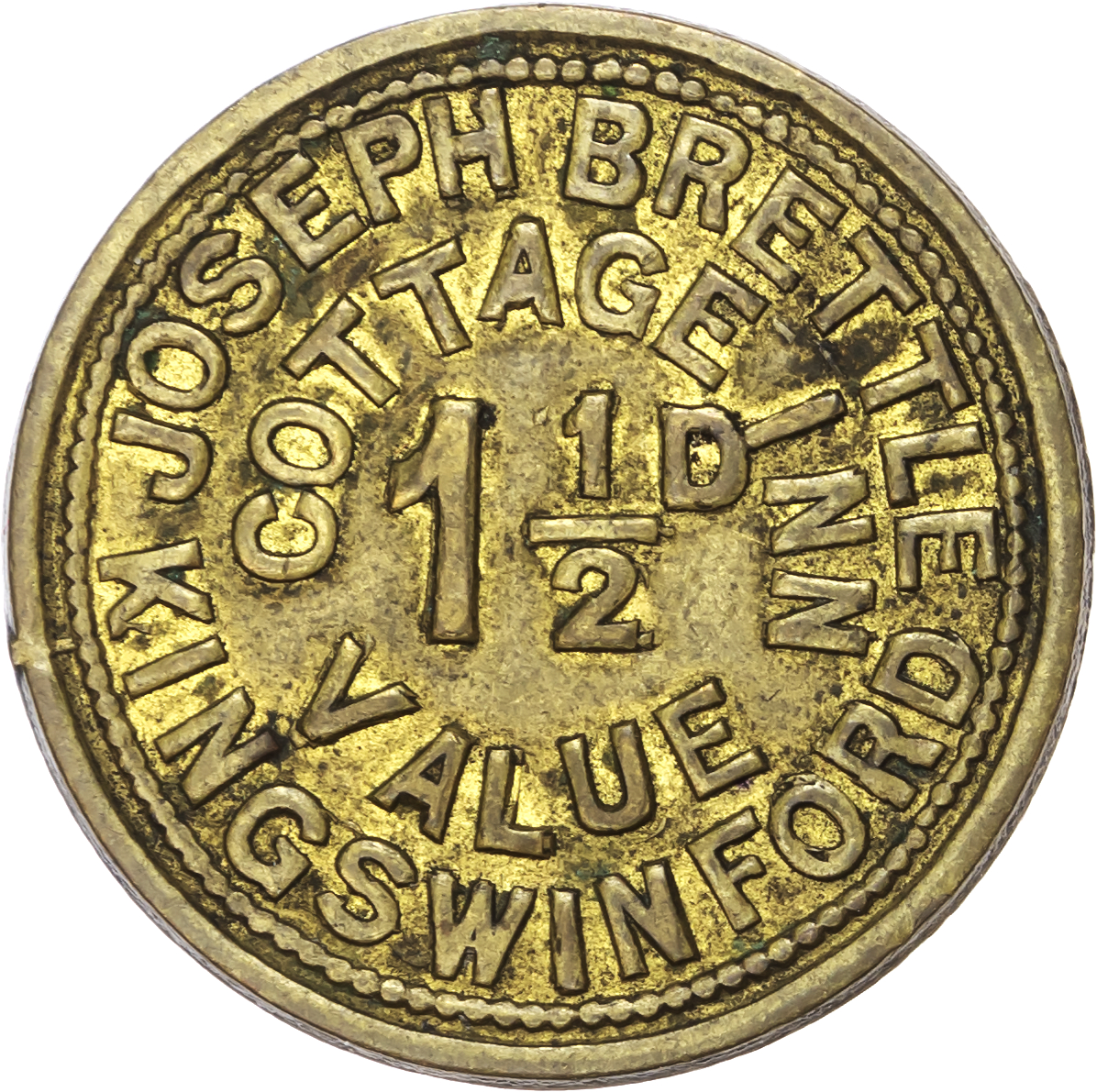 Lot of 4 coins - West Mids. Dudley , Cottage Spring, 2½. 26mm. J Parry. aVF; Dudley, High St., Plume of Feathers,...