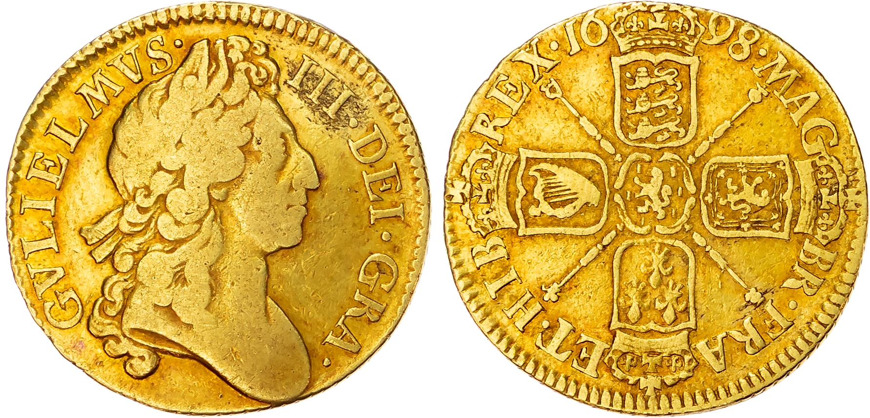 William III (1694-1702), Guinea, 1698.