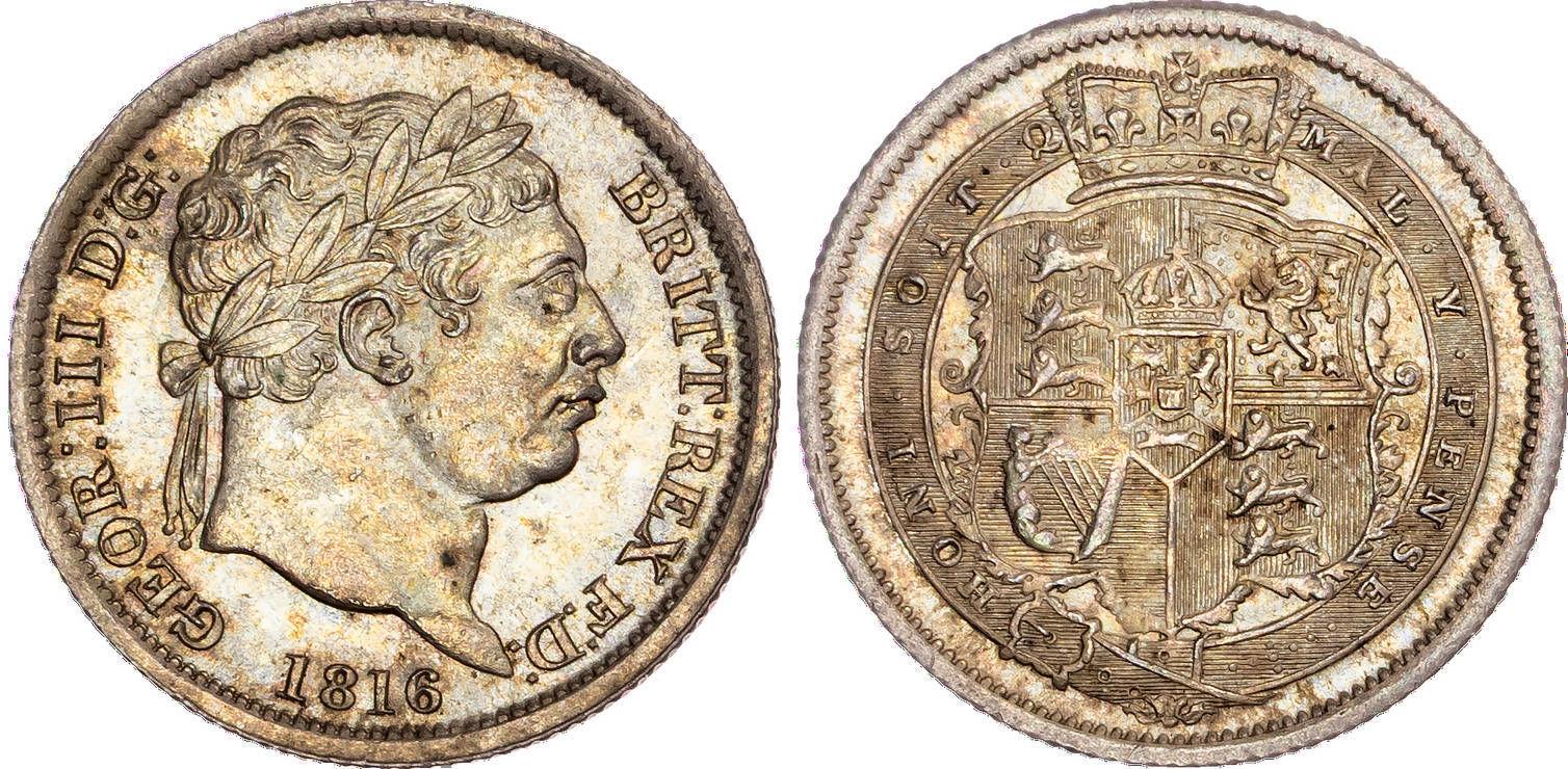 George III (1760-1820), AR Shilling, 1816, New Coinage.