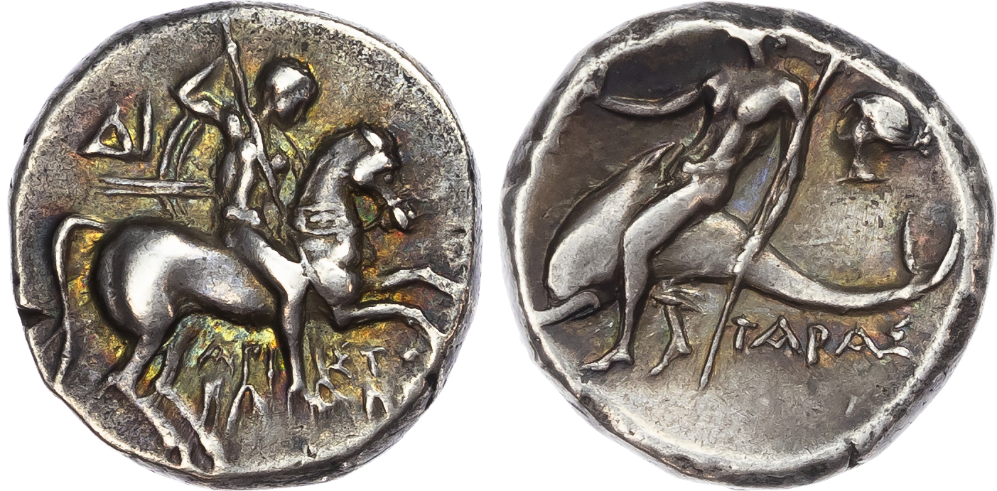 Calabria, Tarentum (c. 320-300 BC) AR Nomos, 6.28g. 