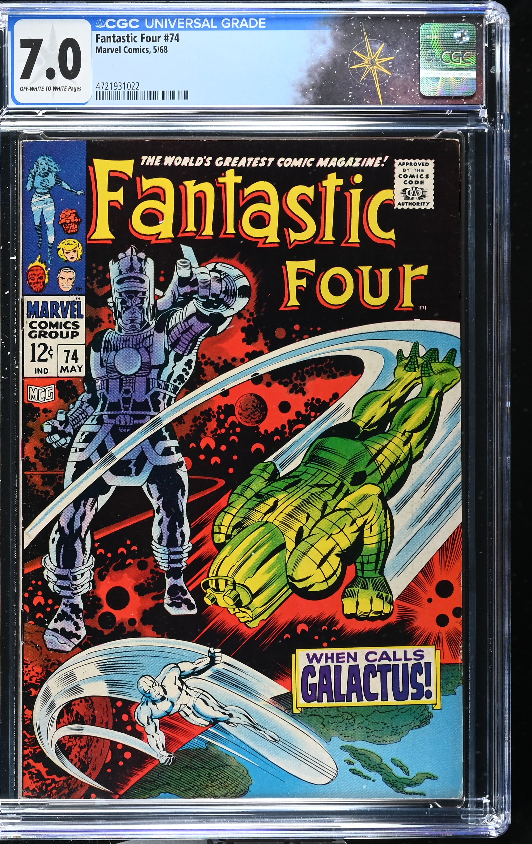 Fantastic Four #74 CGC 7.0 "When Calls Galactus!" (Marvel Comics, 1968) Off-White to White Pages
