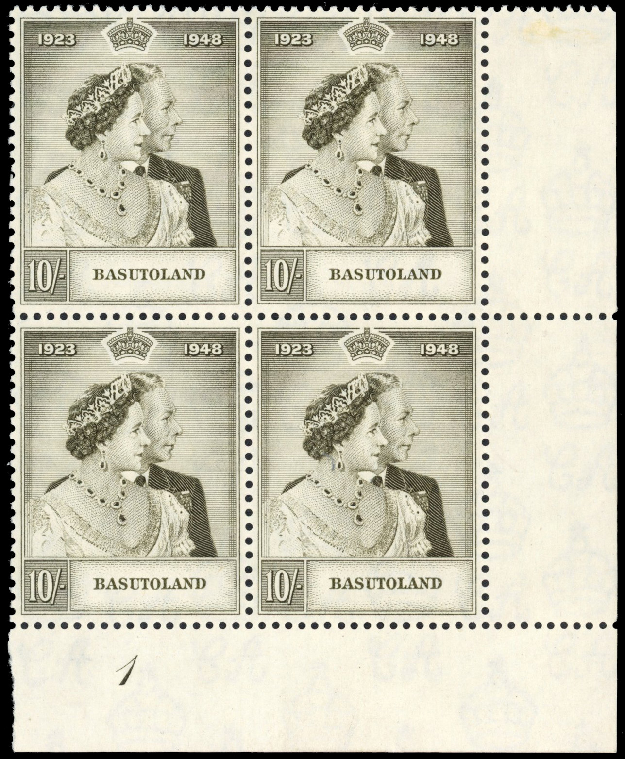Basutoland SG 37 Plate block mint