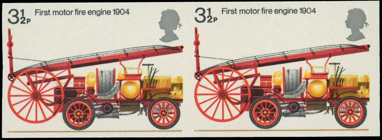 1974 Fire 3½p, horizontal ‘IMPERFORATE’ pair, unmounted og;