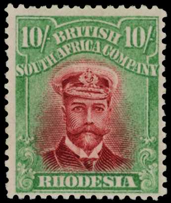 1913-7 10/- Head Die II, perf 14. Large...