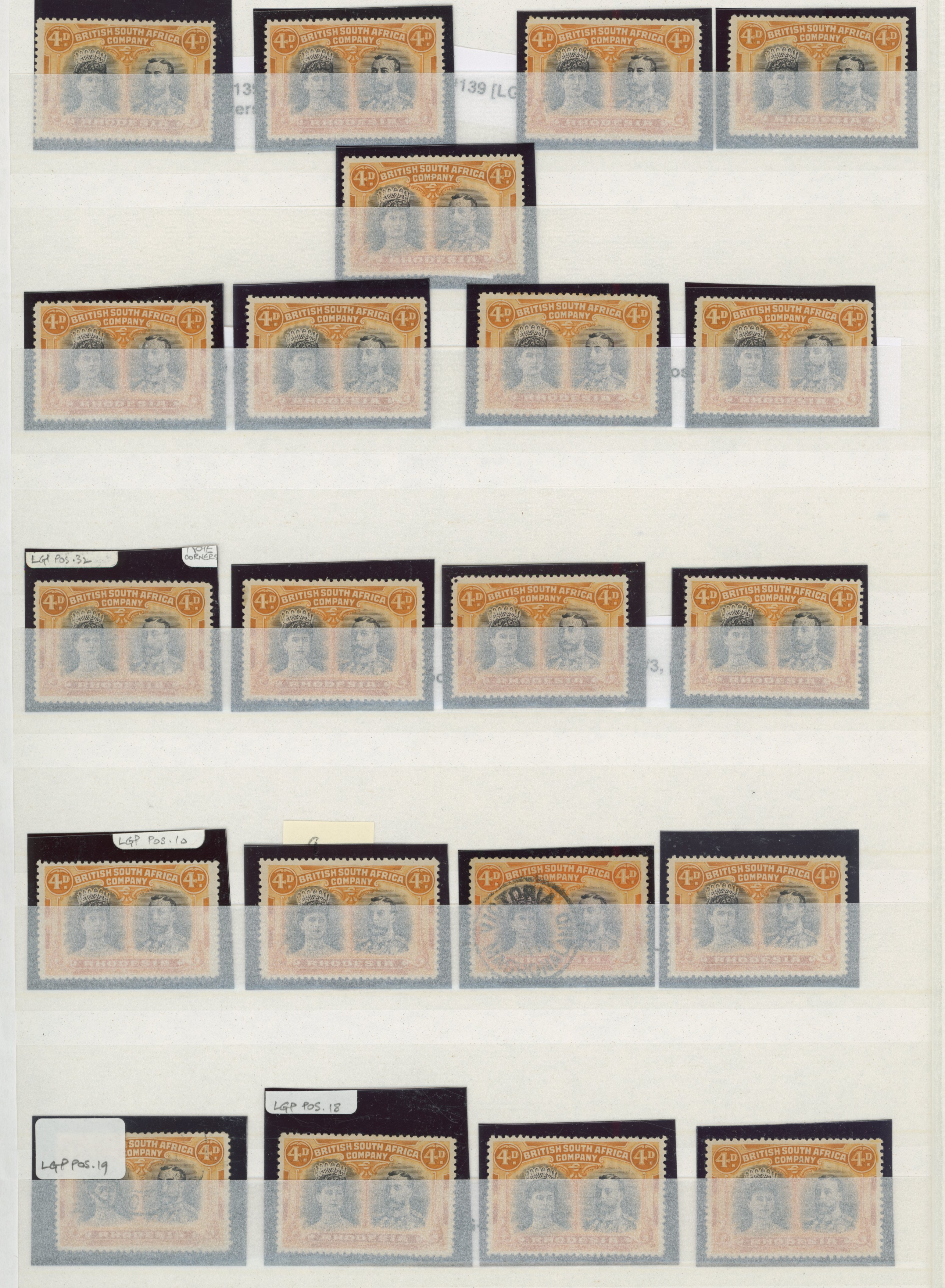 † 4d brown-purple and orange SG 139 partial reconstruction mint