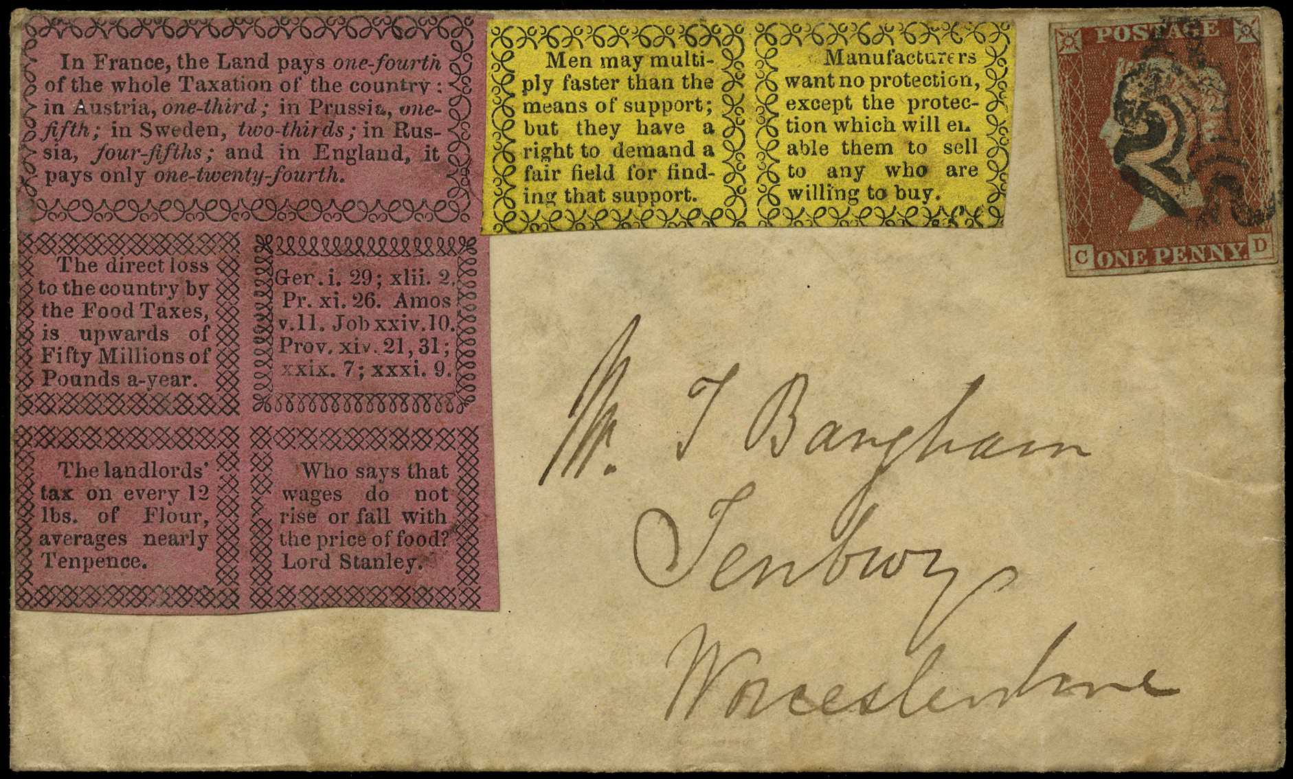 POSTAL HISTORY: 1843 cover to...