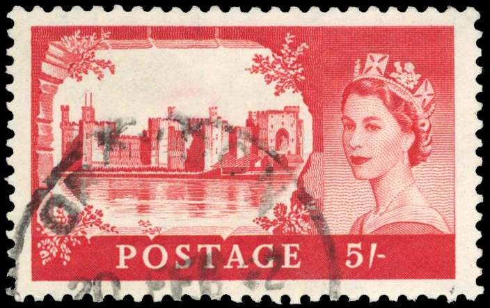 1959 DLR printing, 5s scarlet-vermilion, variety ‘WATERMARK INVERTED’, neatly cancelled