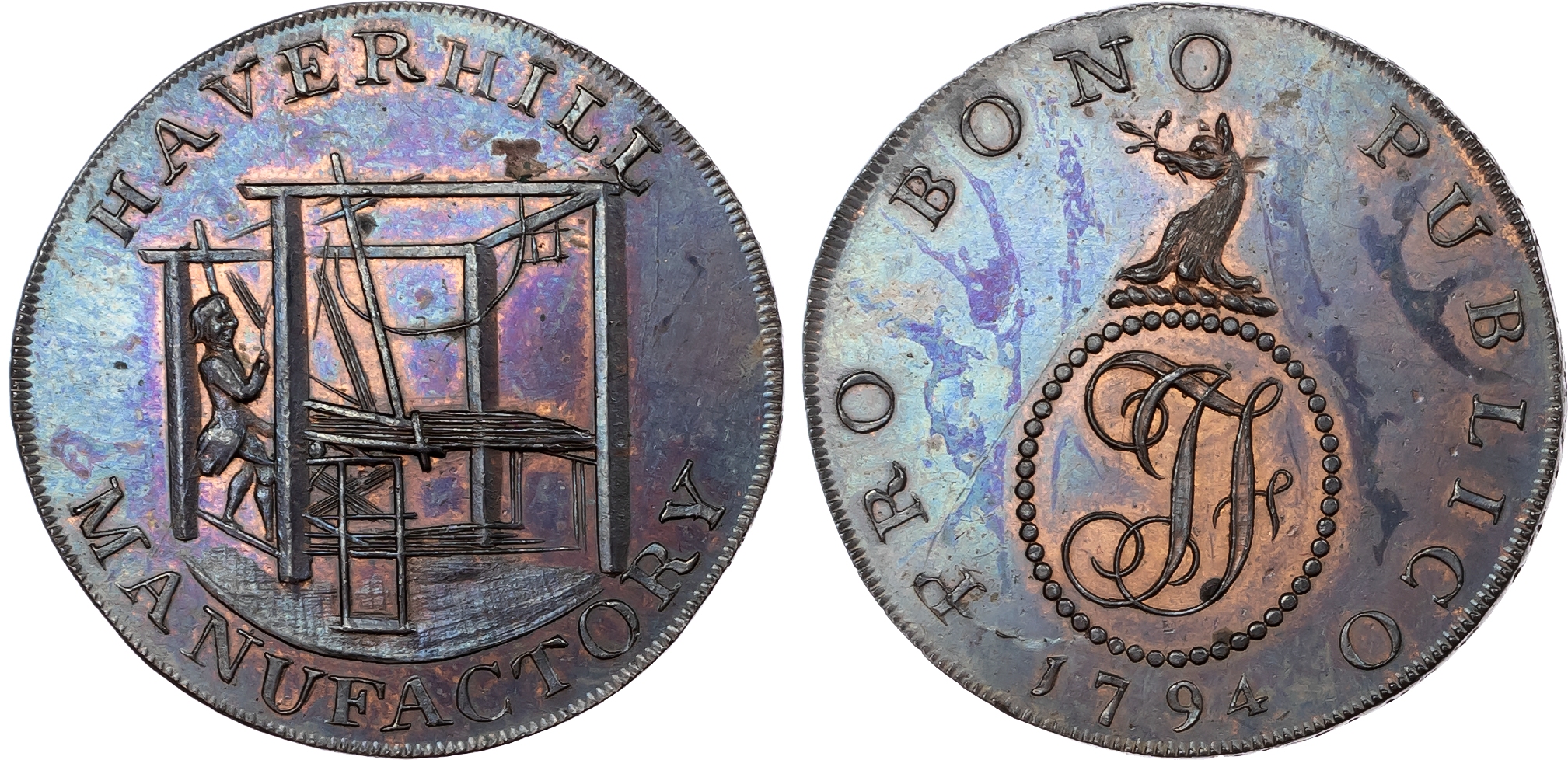Suff. Haverhill, John Fincham, (general store owner) Halfpenny 1794.