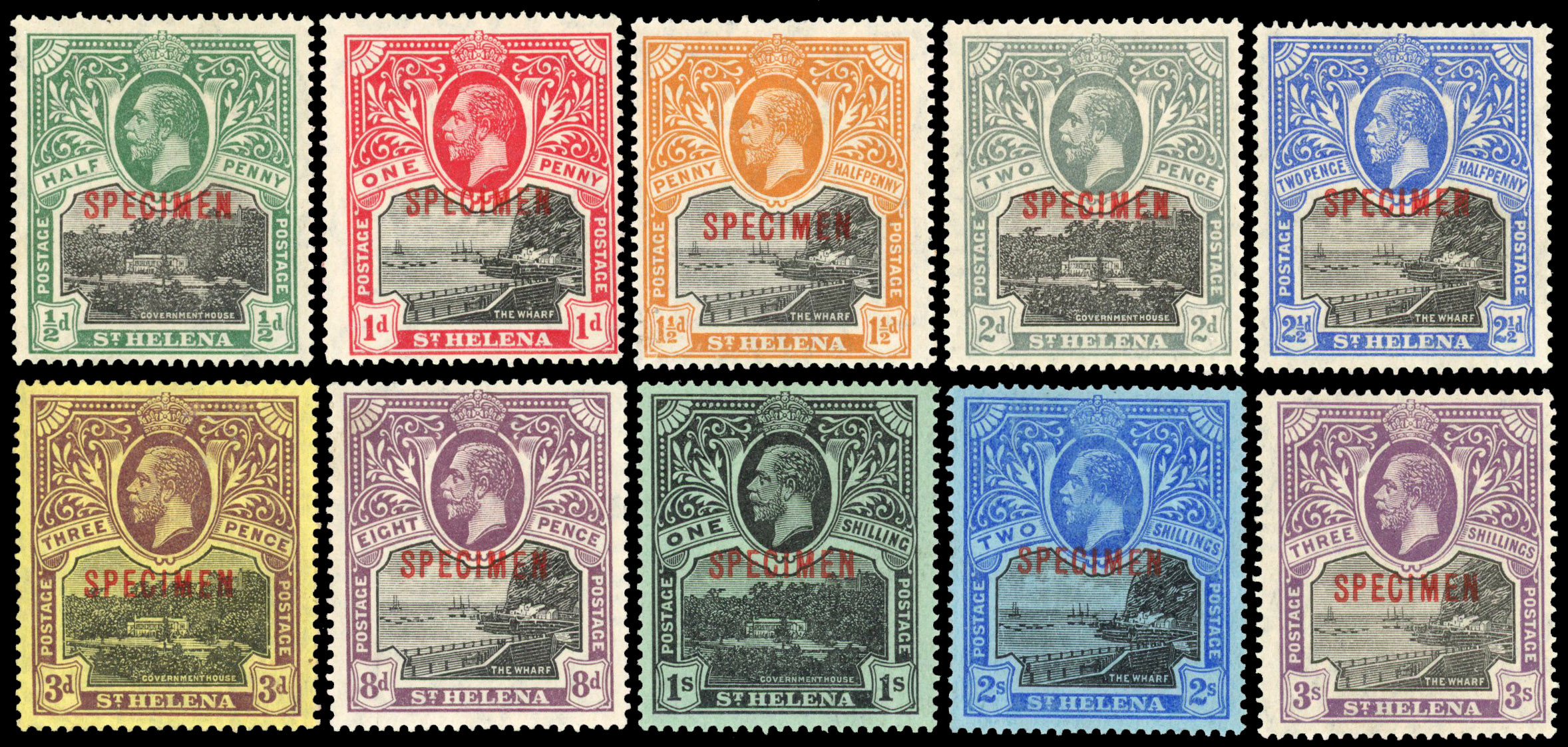 St Helena SG 72s-81s Specimens