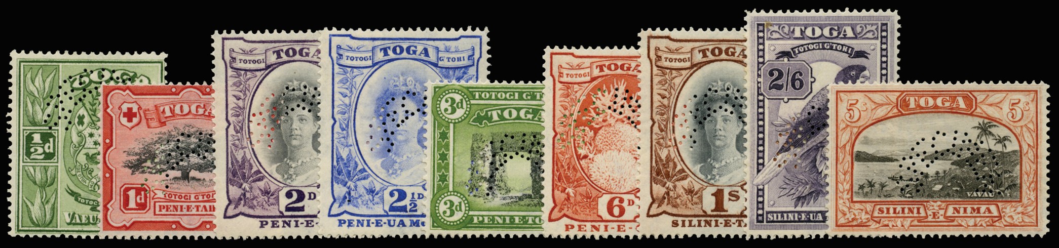 1942-49 Script wmk set of 9 to 5s,...