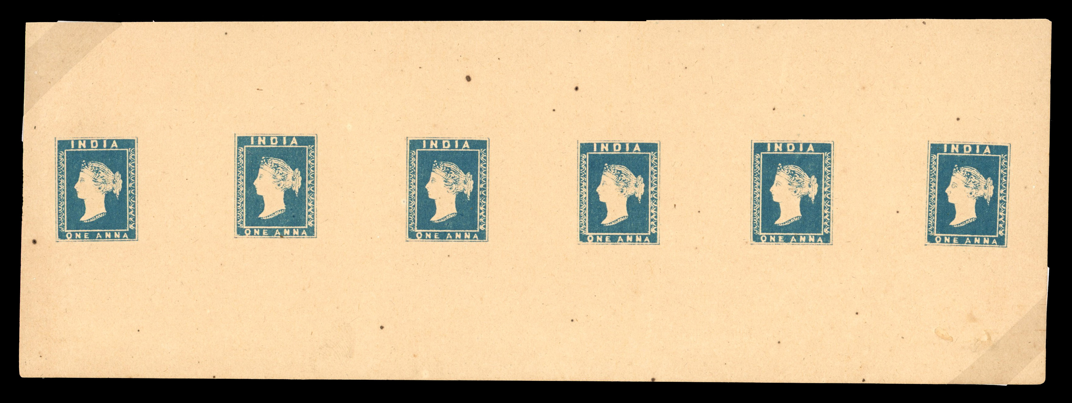 India 1854 imitations; 1890 1a blue sheet of 6
