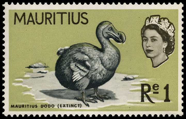 1965 1r Dodo showing pale orange omitted...