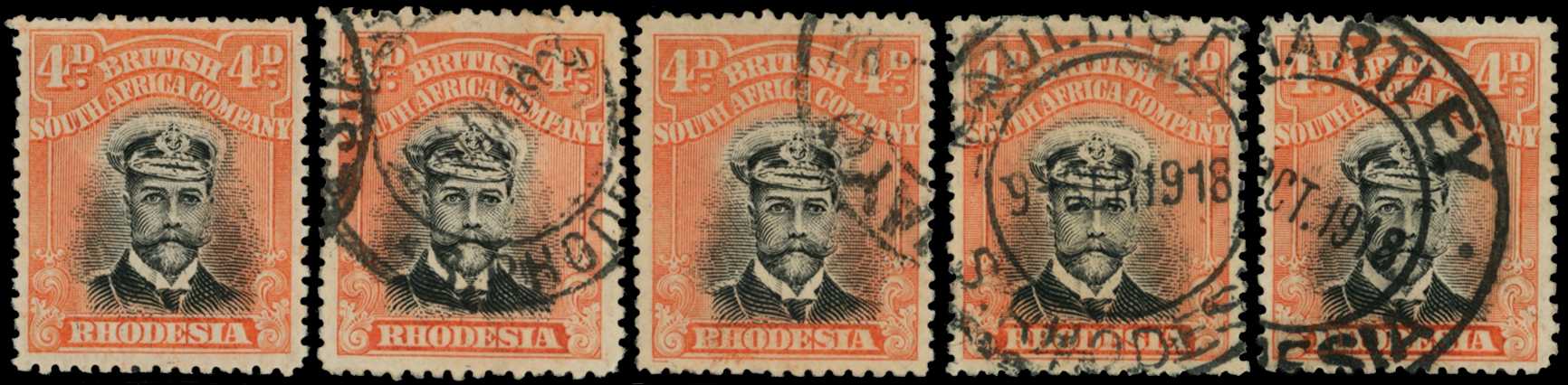 1913-7 4d Head Die II, perf 14. Mint...