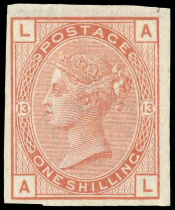 GB SG 163 1880 1s orange-brown imprimatur