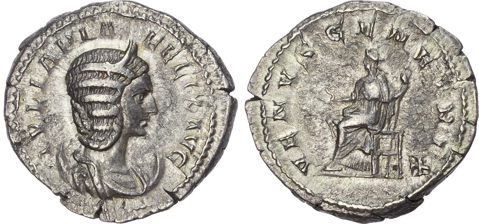Julia Domna (Wife of Septimius Severus) AR Antoninianus, Rome, AD 216, 5.15g.