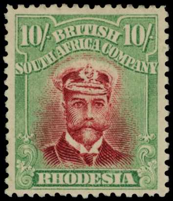 1913-7 10/- Head Die II, perf 14. Large...