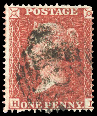 1855 1d Red-brown Pl.15. (Die II, Wmk. Small Crown, Perf 16, Wmk Inverted).